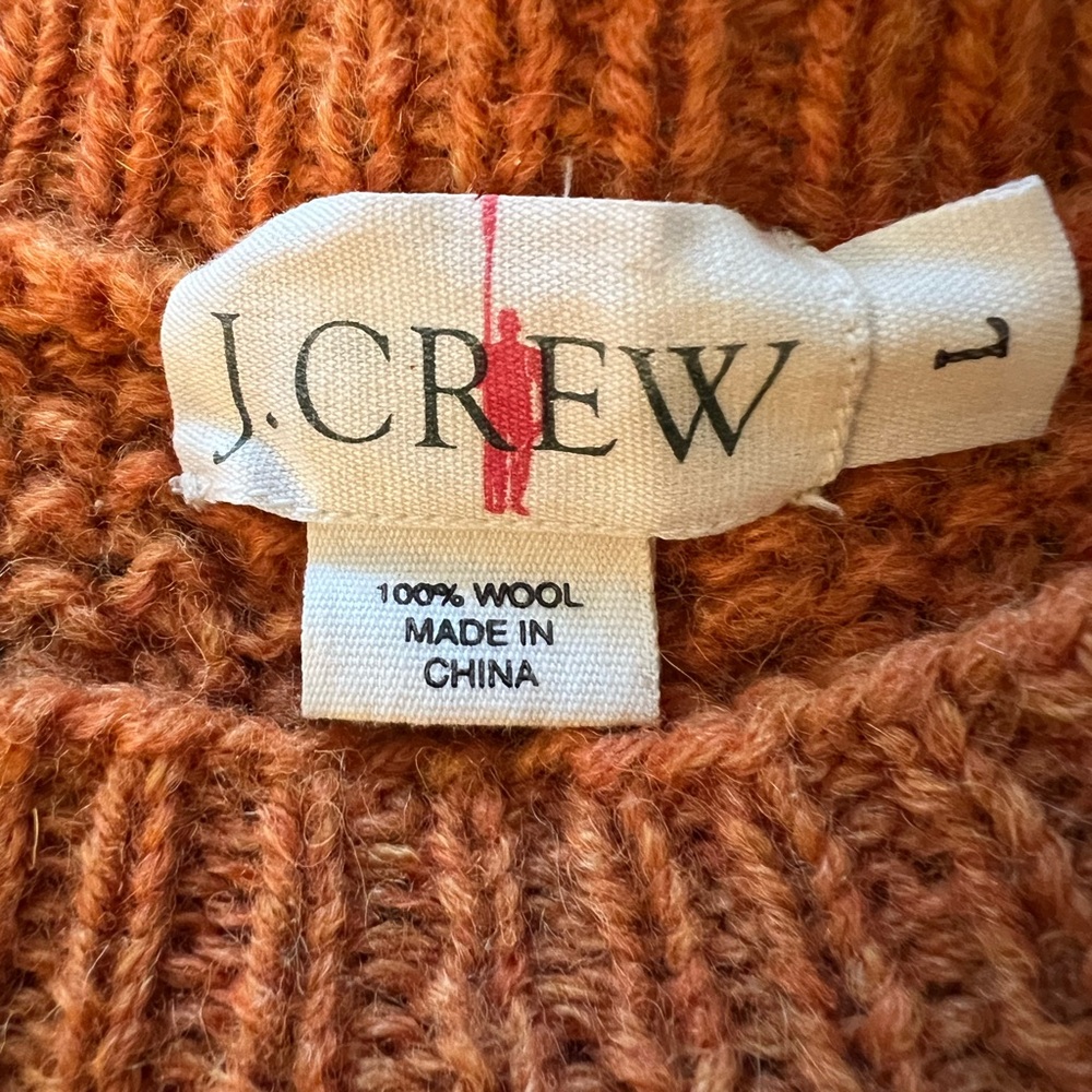 Vintage J CREW Pumpkin Color Cable Knit Sweater..perfect condition..non smoking - Picture 4 of 5